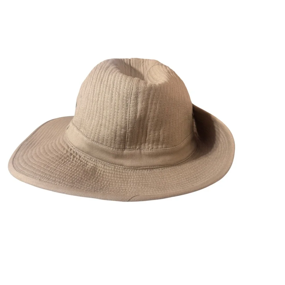 Banana Republic Safari Hat Mens Small Tan Vintage 80s Mill Valley Cotton
